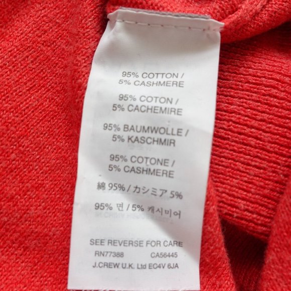 J Crew Sweater Mens Large Cotton Cashmere Knit Casual V Neck Pullover Jumper - Picture 7 of 8